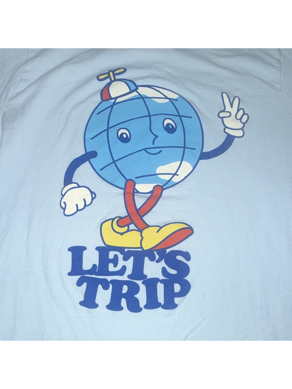 Sturniolo Triplets Official Let’s Trip Globe Graphic T-Shirt White Unisex SizeM